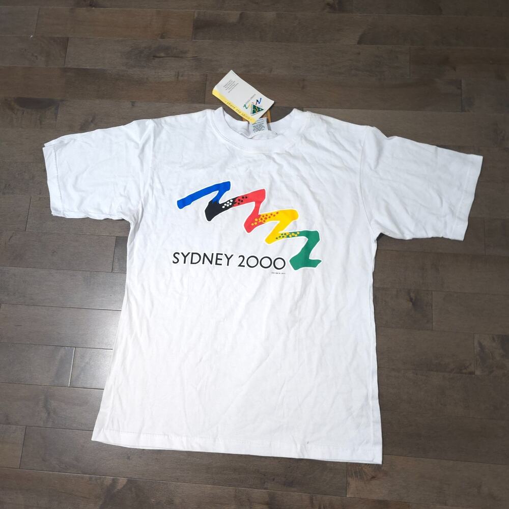 New Vintage Sydney 2000 Olympics T Shirt XXL Australian Made NWT 1997 Logo - Picture 3 of 13